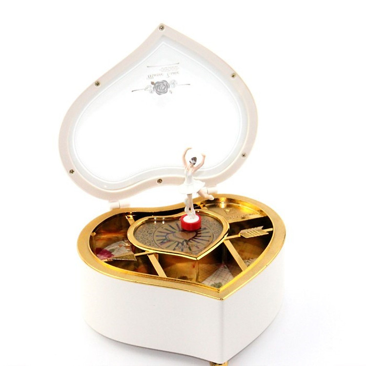 Hộp nhạc trái tim vũ công múa ba lê