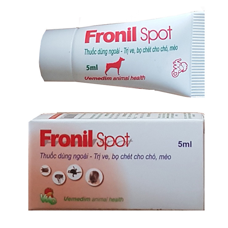 Chai nhỏ lưng diệt ve ghẻ bọ chét cho chó mèo Fronil spot 5ml (Hàng xuất khẩu)