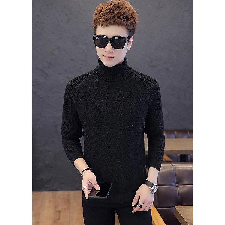 Áo Len Nam Cổ Lọ Loại Dày BS66 - Đen