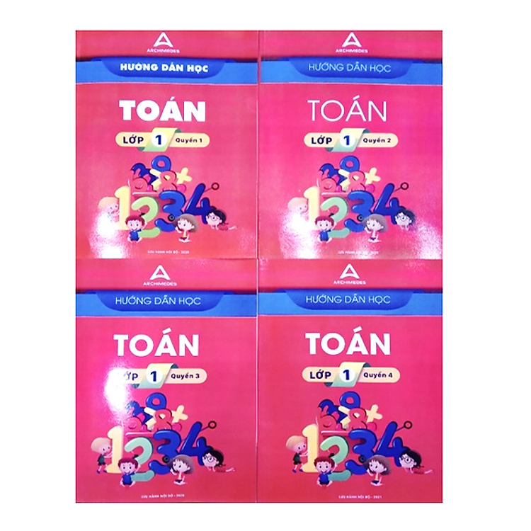 Sách - Combo 4 cuốn Hướng dẫn học toán lớp 1 trường Archimedes school - Mới 2023