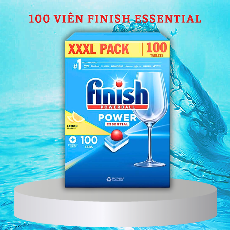 Combo muối rửa bát Finish 1,5kg+viên rửa bát Finish 120 viên+Nước làm bóng bát chén finish 800ml