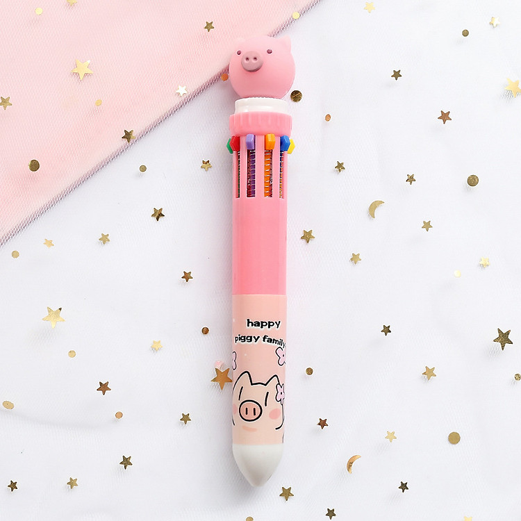 Bút Bi Nhiều Ngòi Màu Sắc Dễ Thương