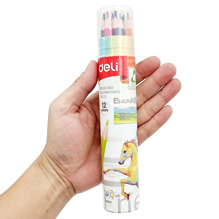 Hộp Tròn 12 Bút Chì Màu Deli EC112-12 - Ảnh 6