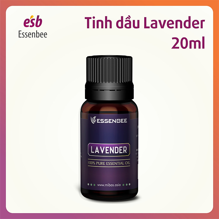 Tinh dầu thiên nhiên Hoa Lavender - Essenbee - 20ml - Hỗ trợ thư giãn tinh thần, giảm stress, chống trầm cảm. Kháng khuẩn, khử mùi, tái tạo không khí trong lành. Xua muỗi hiệu quả và an toàn cho trẻ em.