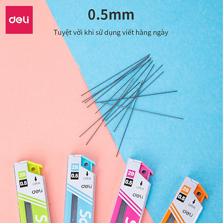 Ruột Bút Chì 0.5mm Deli (2 ống) - Ảnh 6