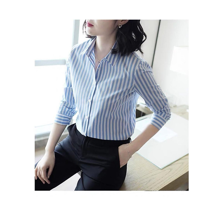 Áo Sơ Mi Nữ Sọc Công Sở Cao Cấp