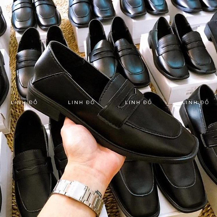 |VIDEO+ ẢNH THẬT|-Freeship- Giày nữ/ Giày loafer nữ mũi vuông da mềm