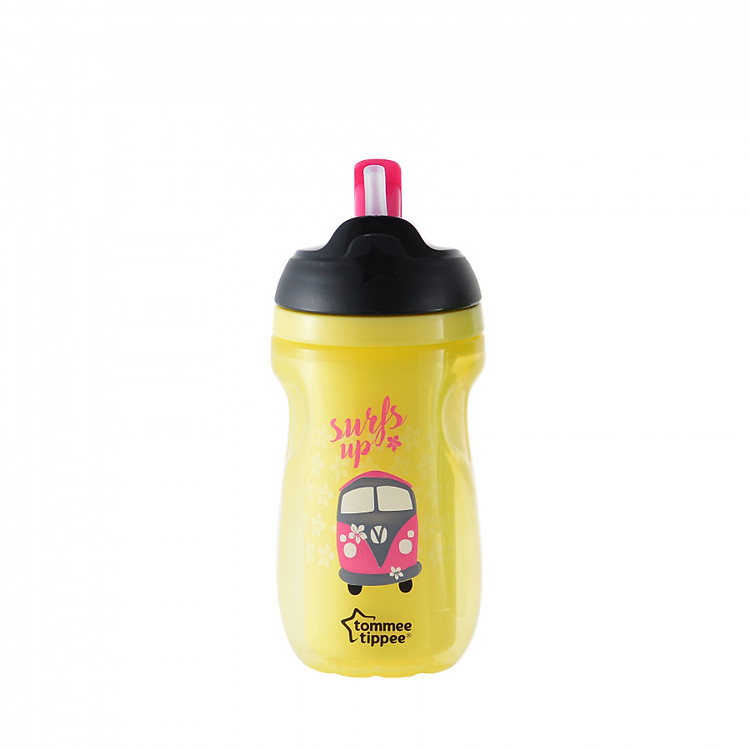 Bình uống nước giữ nhiệt có ống hút cho bé Tommee Tippee 260ml từ 12 tháng - Insulated Straw Vàng
