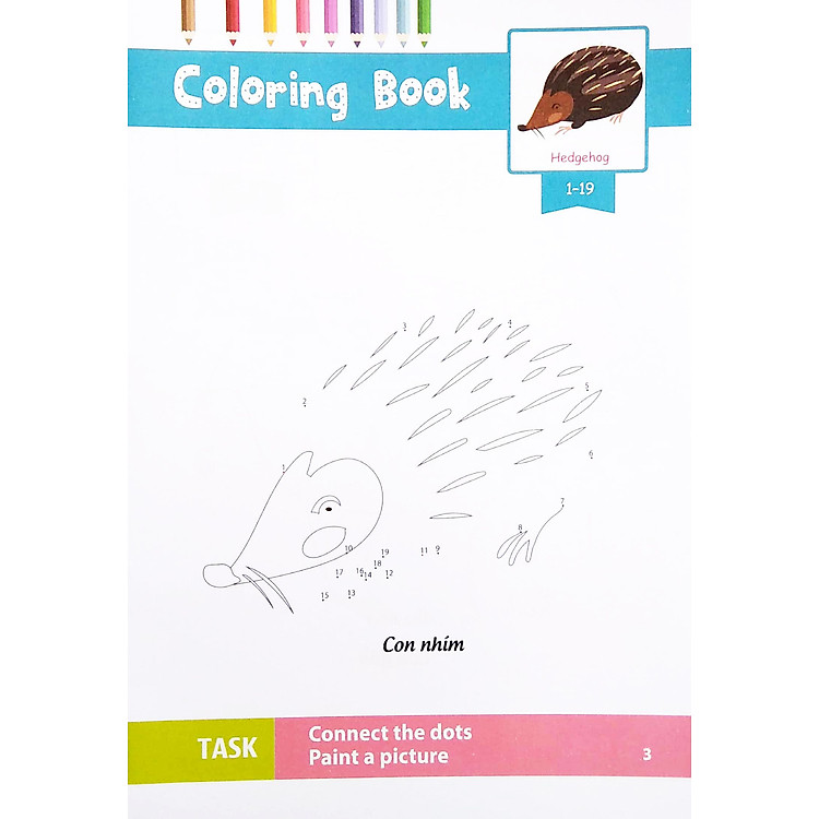Dot To Dot Coloring Book - Nối Số & Tô Màu - Động Vật Hoang Dã - Ảnh 2