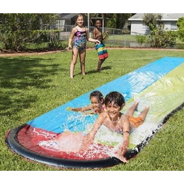 Thảm Trượt Công Viên Nước Tại Nhà Cho Bé Vui Chơi Double Slide Water Park Home (4,8 x 1,4m) - Skylife