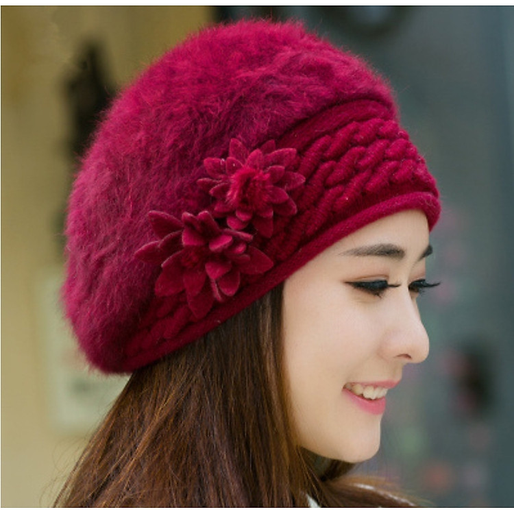 Nón mũ len bere mũ nồi beret họa sĩ thời trang Hàn Quốc dona21112501