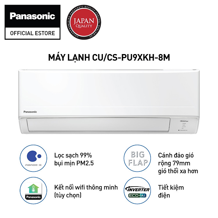 Máy lạnh CU-CS-PU9XKH-8M Panasonic - Một chiều - Tiêu chuẩn - Hàng chính hãng - 1 HP