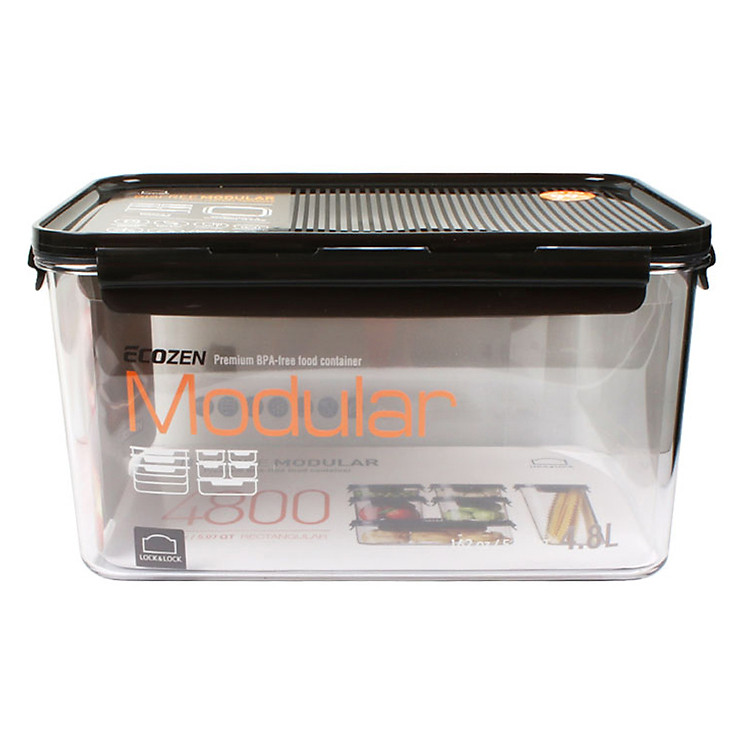 Hộp Bảo Quản Thực Phẩm Hình Chữ Nhật Lock&Lock Bisfree Modular LBF408 (4.8L) - Nâu