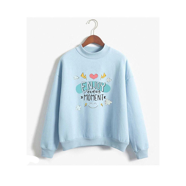 Áo hoodie không nón in MOMENT