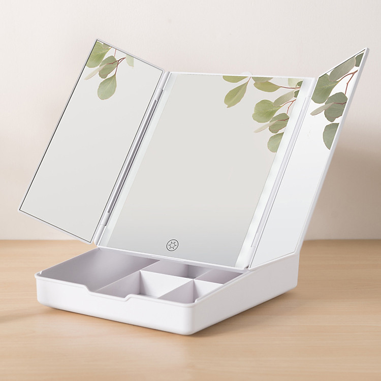 Gương trang điểm tích hợp dải đèn LED điều chỉnh độ sáng và khay đựng đồ trang điểm Vesta
