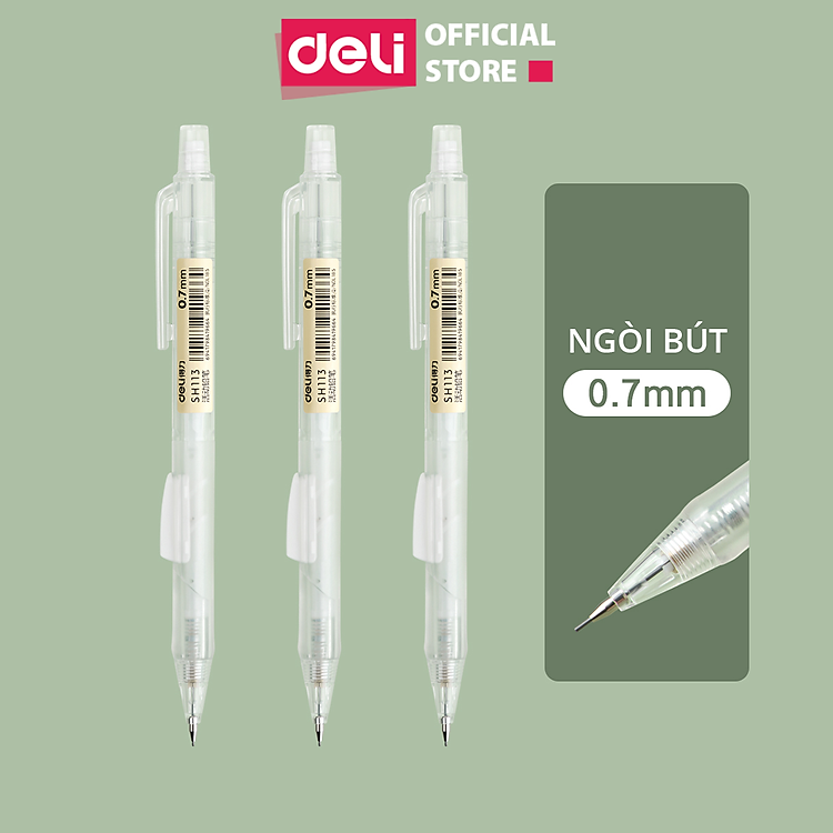 Bút Chì Kim Cơ Học Vỏ Trong Suốt 0.5mm 0.7mm Deli (0.7mm)