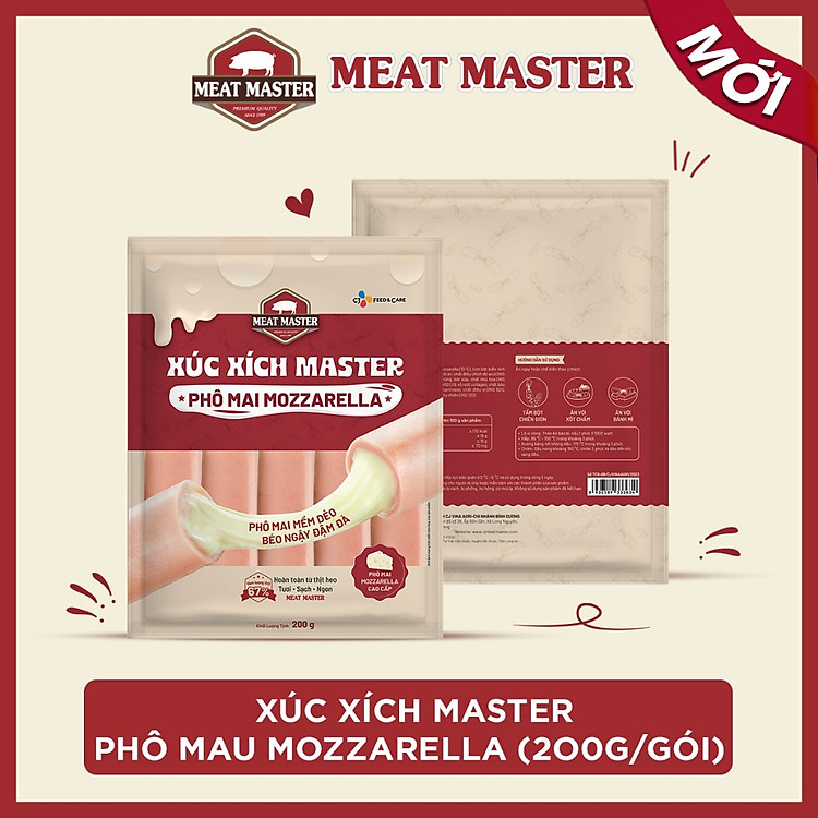 Xúc xích Master phô mai Mozzarella 200g/túi
