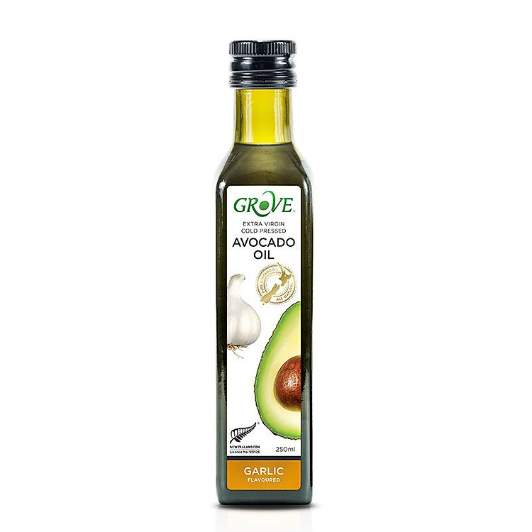 Dầu Bơ Ép Lạnh Vị Tỏi Grove 250ml