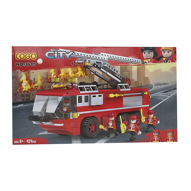 Đồ Chơi Lắp Ráp Xe Cứu Hỏa COGO Chính hãng Giá tốt - Hình ảnh 3