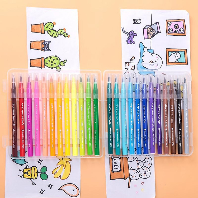 Hộp Bút Lông Màu Cọ Mềm Deli EC10324 (24 chiếc) - Ảnh 5