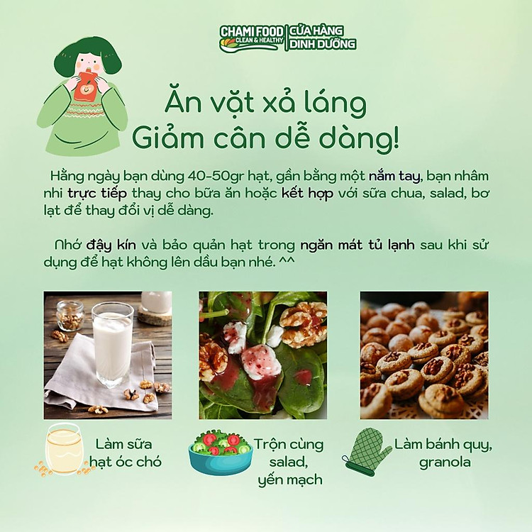 Hạt óc chó vàng ChamiFood 500G - Hình ảnh 3