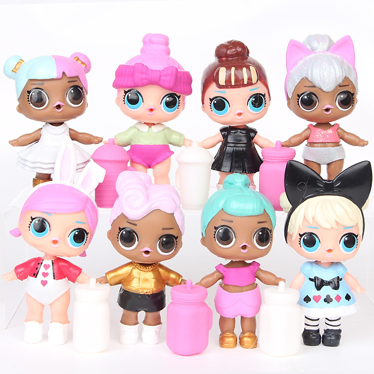 Bộ 08 Mô Hình Búp Bê Lấp Lánh LOL Surprise Bằng Silicone Cao 8-9 cm ( Mẫu 2 )
