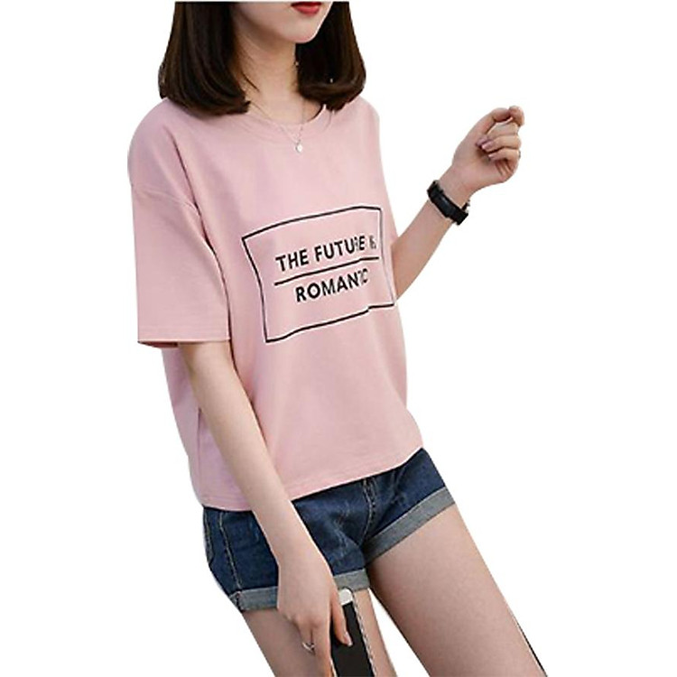 Áo thun nữ form rộng romantic phong cách T&D d412 màu hồng