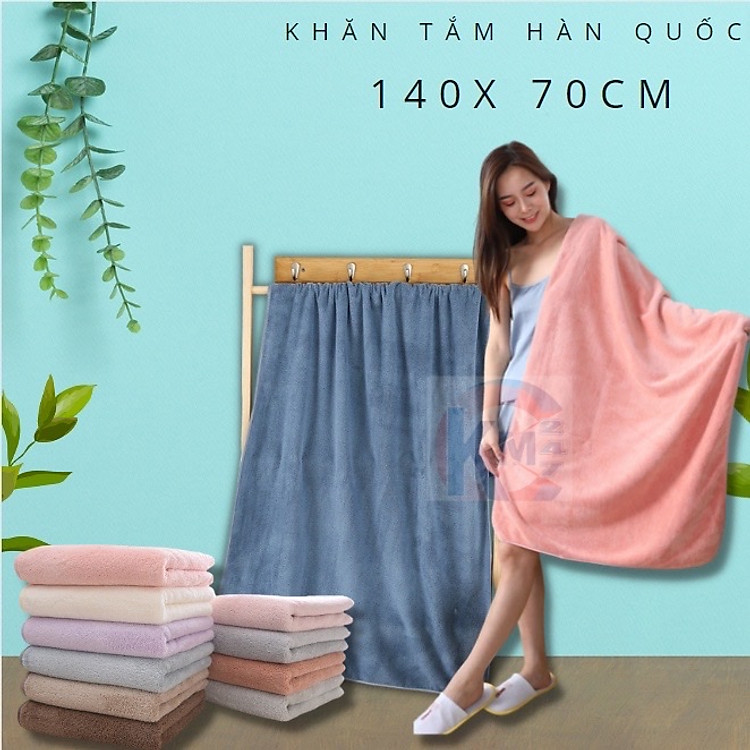 Khăn tắm bông Hàn Quốc cuộn tròn , mềm mại cao cấp , thấm hút nhanh , loại lớn 70 x 140cm nhỏ gọn rất tiện dụng