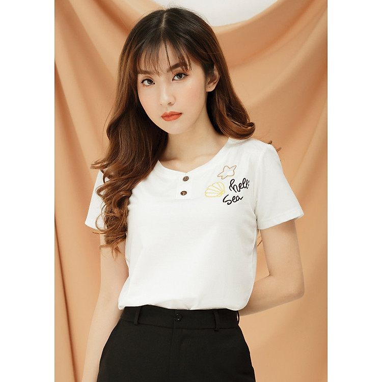 Áo Nữ Cổ Trụ Hello Sea GUMAC AT09965