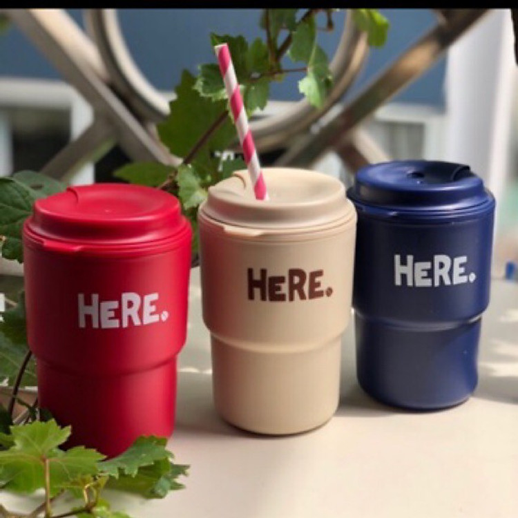 Combo 03 cốc giữ nhiệt có nắp xoay HERE 320ml cao cấp tiện dụng - Hàng nội địa Nhật Bản. ( Giao màu ngẫu nhiên )