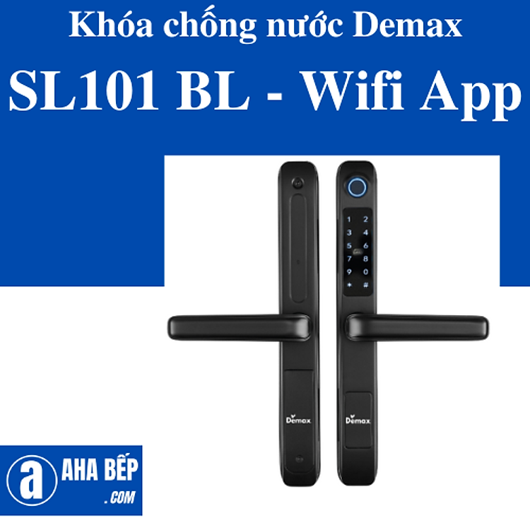 Khóa cửa chống nước Demax SL101 BL - Wifi App. Hàng Chính Hãng