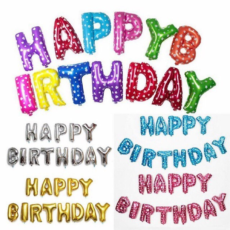 Bóng bóng chữ Happy Birthday (5 cái) - Ảnh 2