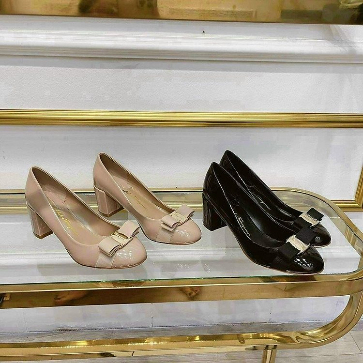 GIÀY CAO GÓT DA BÓNG NƠ SVT GÓT TRỤ - 5P