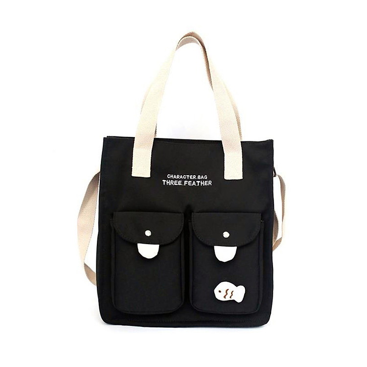 Túi vải/ túi tote sinh viên nhiều ngăn chất đẹp G888