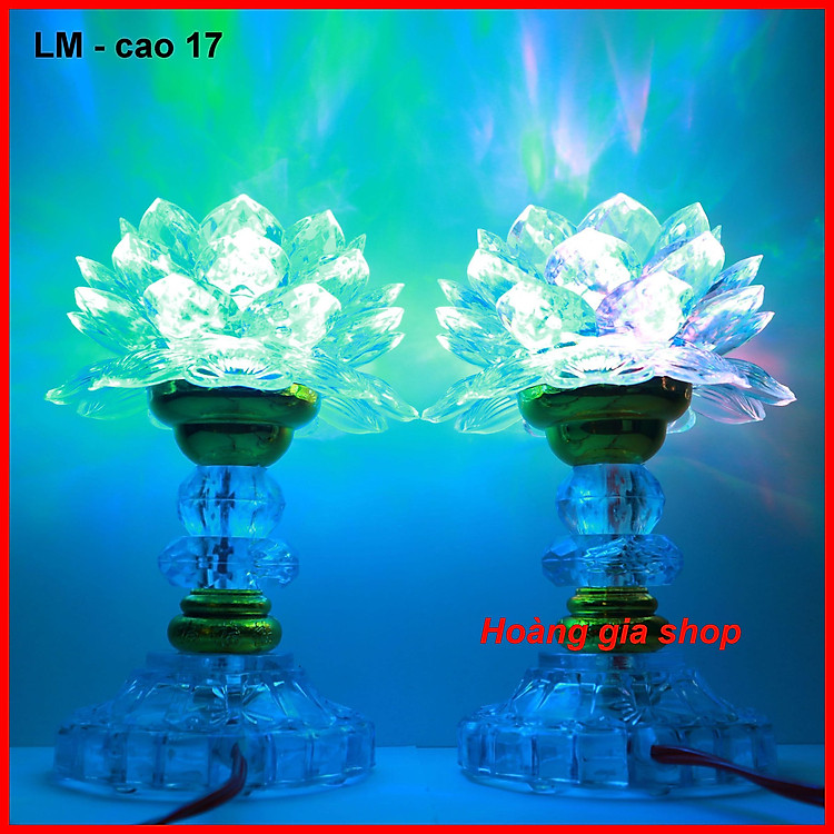 1 Cặp 2 đèn thờ đổi màu cao 17 cm đèn thờ phật bà,đèn bàn thờ,đèn thờ phật