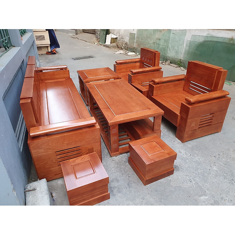 Bộ bàn ghế Sofa trứng đối gỗ sồi