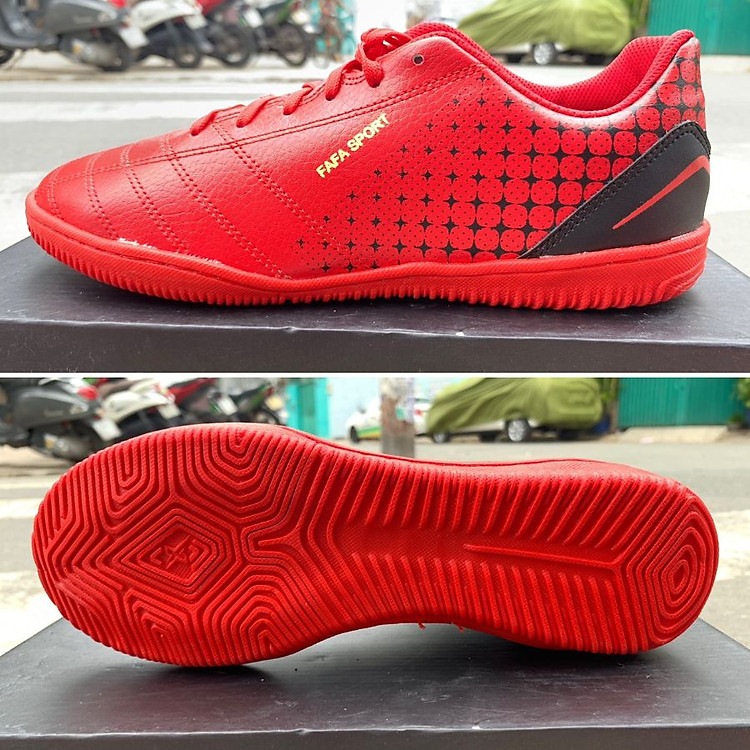 Giày đá bóng nam, chất liệu nhẹ và bền, có lớp lót thoáng khí MS23 Màu Đỏ