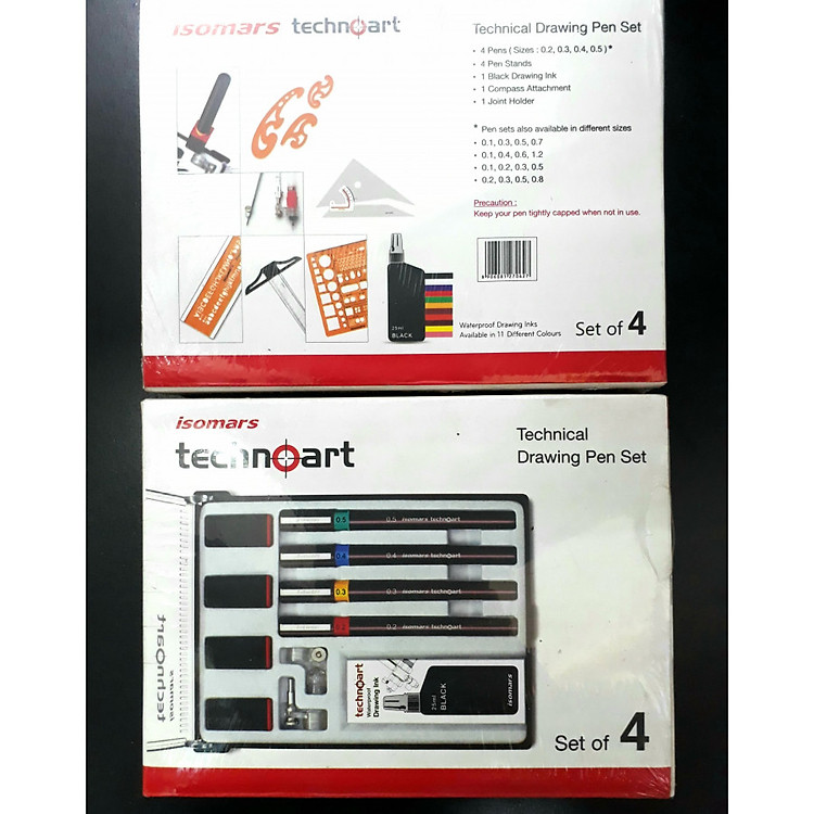 Bộ Bút Vẽ Kỹ Thuật ISOMARS Technoart Drawing Set Of 4