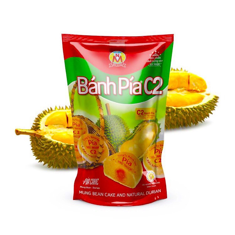 500g Bánh pía C2 đậu xanh SẦU RIÊNG CHÍN cao cấp MỸ NGỌC có 4 TRỨNG MUỐI