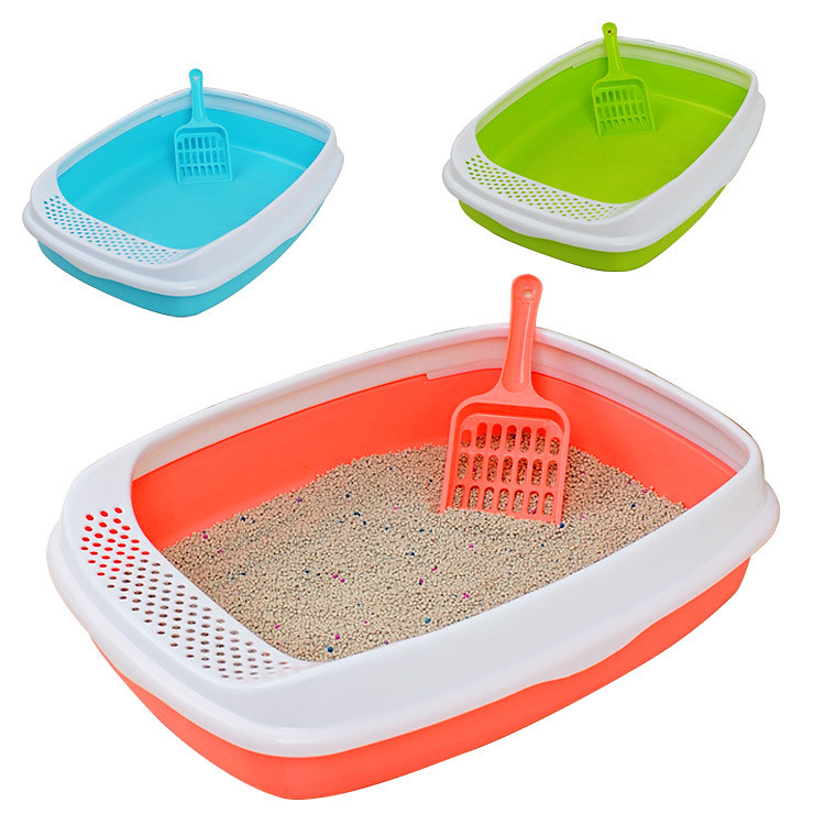 Chậu Đi Vệ Sinh Chậu Đựng Cát Hộp Đựng Cát Kèm Xẻng Cho Mèo