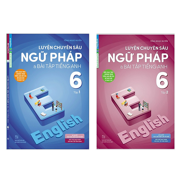 Combo Sách Tiếng Anh THCS: Luyện Chuyên Sâu Ngữ Pháp Và Bài Tập Tiếng Anh 6 (Bộ 2 cuốn/ Tặng kèm Bookmark Happy Life)