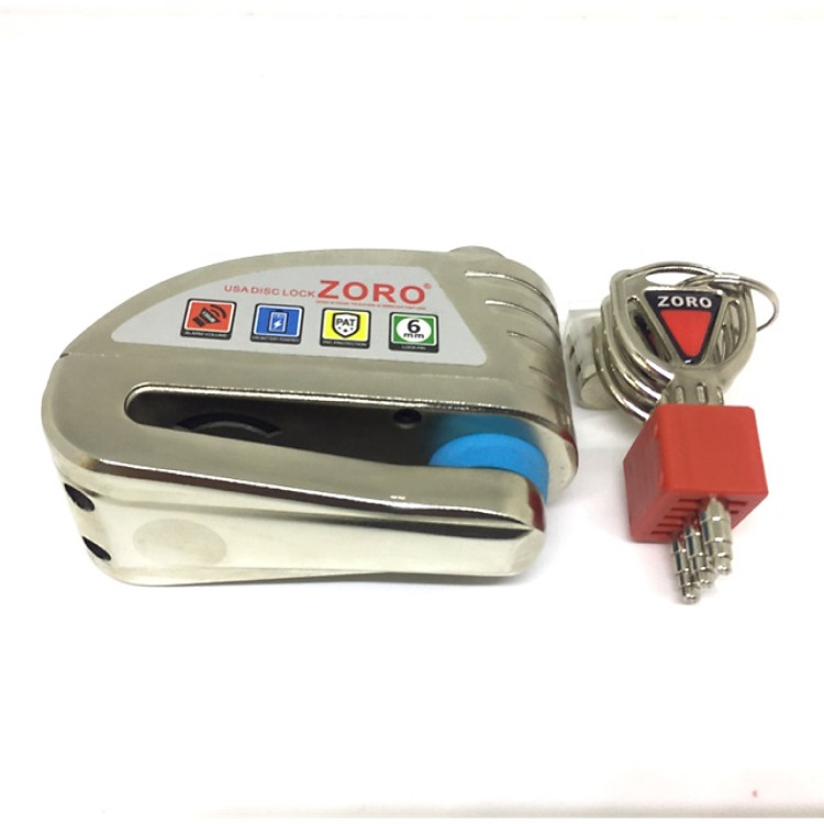 Khoá đĩa xe máy báo động chống trộm ZORO - Hàng chính hãng