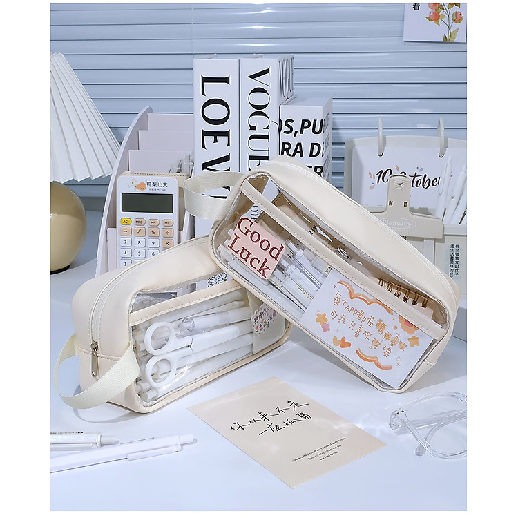 Hộp Bút Túi Đựng Trong Suốt Cỡ Lớn Chống Thấm Nước - Ảnh 3