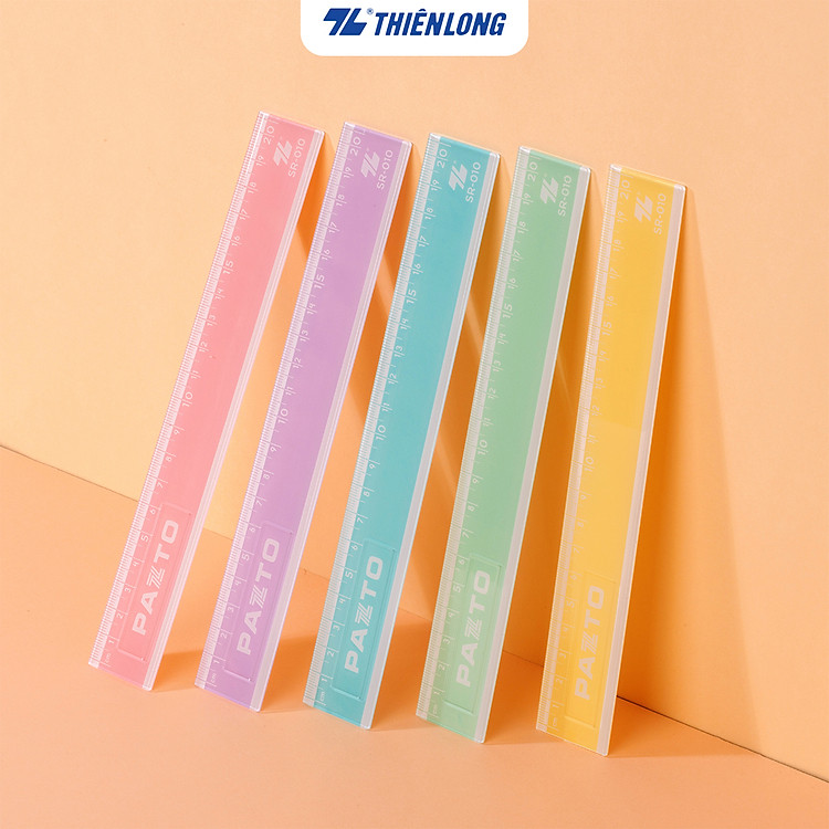 Thước Nhựa Thẳng Màu Pastel 20 cm Thiên Long Pazto SR-010 (1 cây)