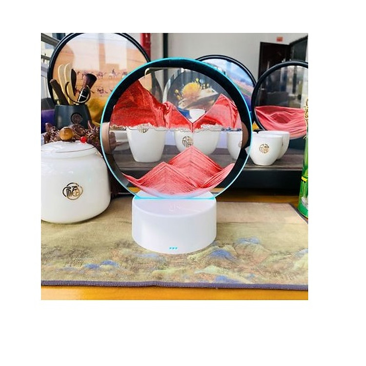 Đồng hồ cát thủy tinh màu đỏ - Ảnh 3