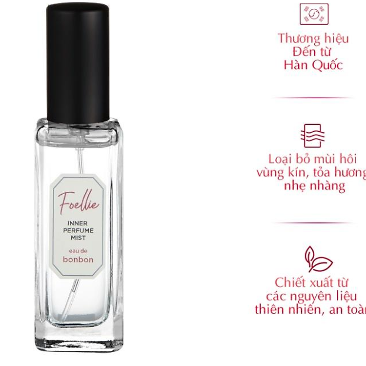 Nước Hoa Vùng Kín Foellie Eau de Bonbon Inner Perfume Mist 6200 Dạng Xịt - Hương Đào Dịu Ngọt 20ml