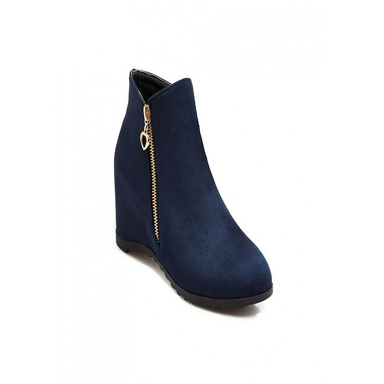 Giày boot nữ da lộn đế độn cá tính B115