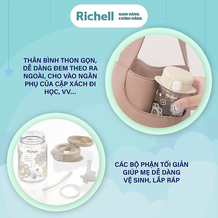 Bình ống hút AQ Slim Richell Nhật Đảm bảo Ưu đãi - Hình ảnh 5
