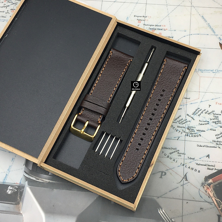 Dây Da Thay Thế Dành Cho Đồng Hồ Fossil Casio Samsung Huawei Da Bò Thật Dây Handmade - Ảnh 4