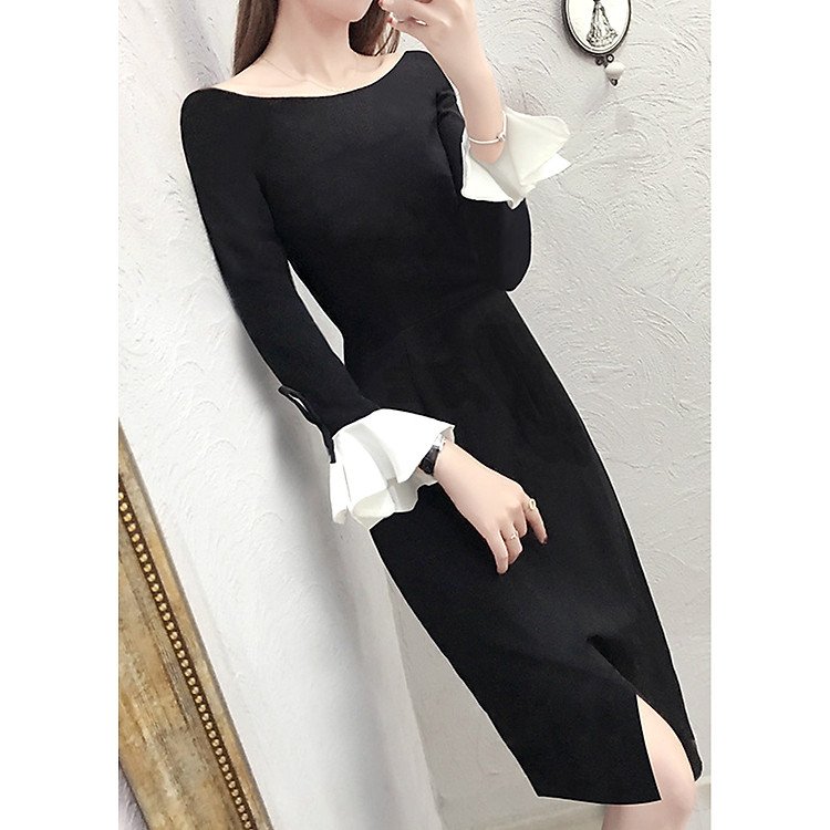 Đầm thun ôm dáng tiểu thơ nhẹ nhàng 00125